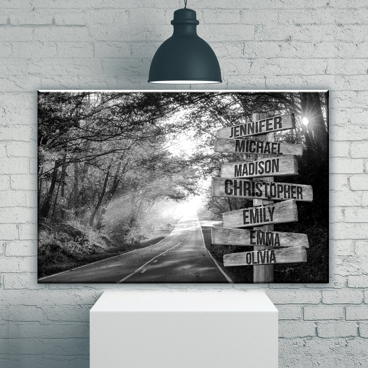 Autumn Road Multi-Names Premium Canvas