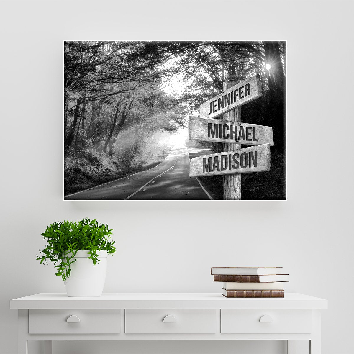 Autumn Road Multi-Names Premium Canvas