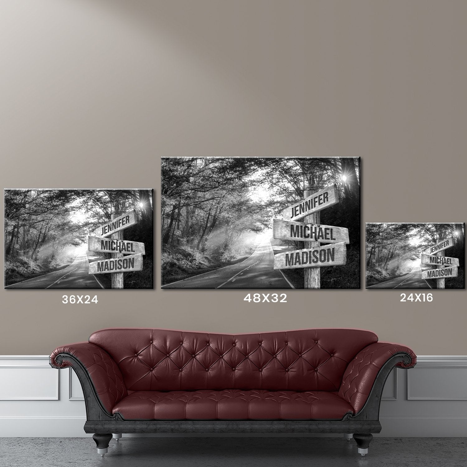 Autumn Road Multi-Names Premium Canvas