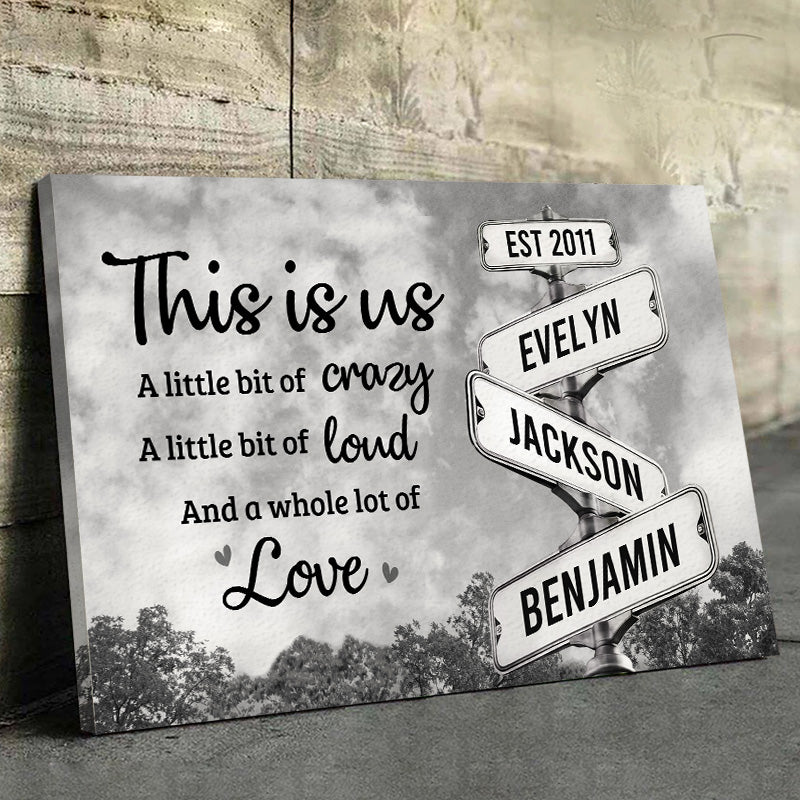 This Is Us, Full Of Love - Family Personalized Custom Horizontal Canvas - Gift For Family Members