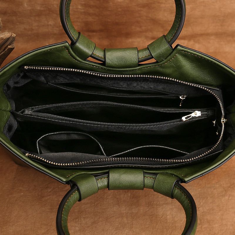 Women Retro Handmade Embossed Shoulder Bag