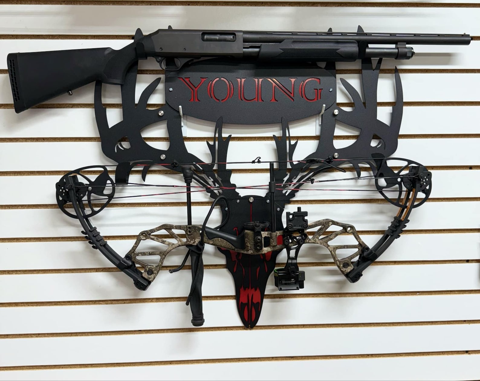 2025 NEW - Personalized Double Bow Hook Metal Deer Skull Rack-The best gift for Christmas