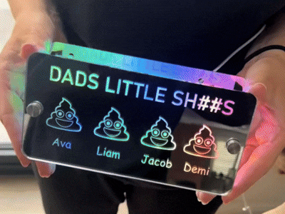💩DADS LITTLE SH##S Personalized Child's Name Mirror Light