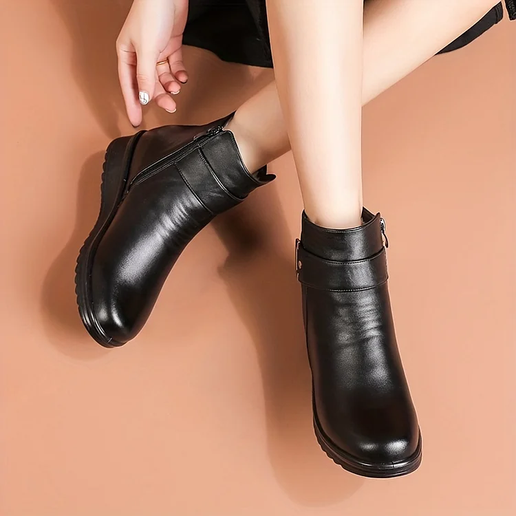 Women's Leather and wool orthopedic boots