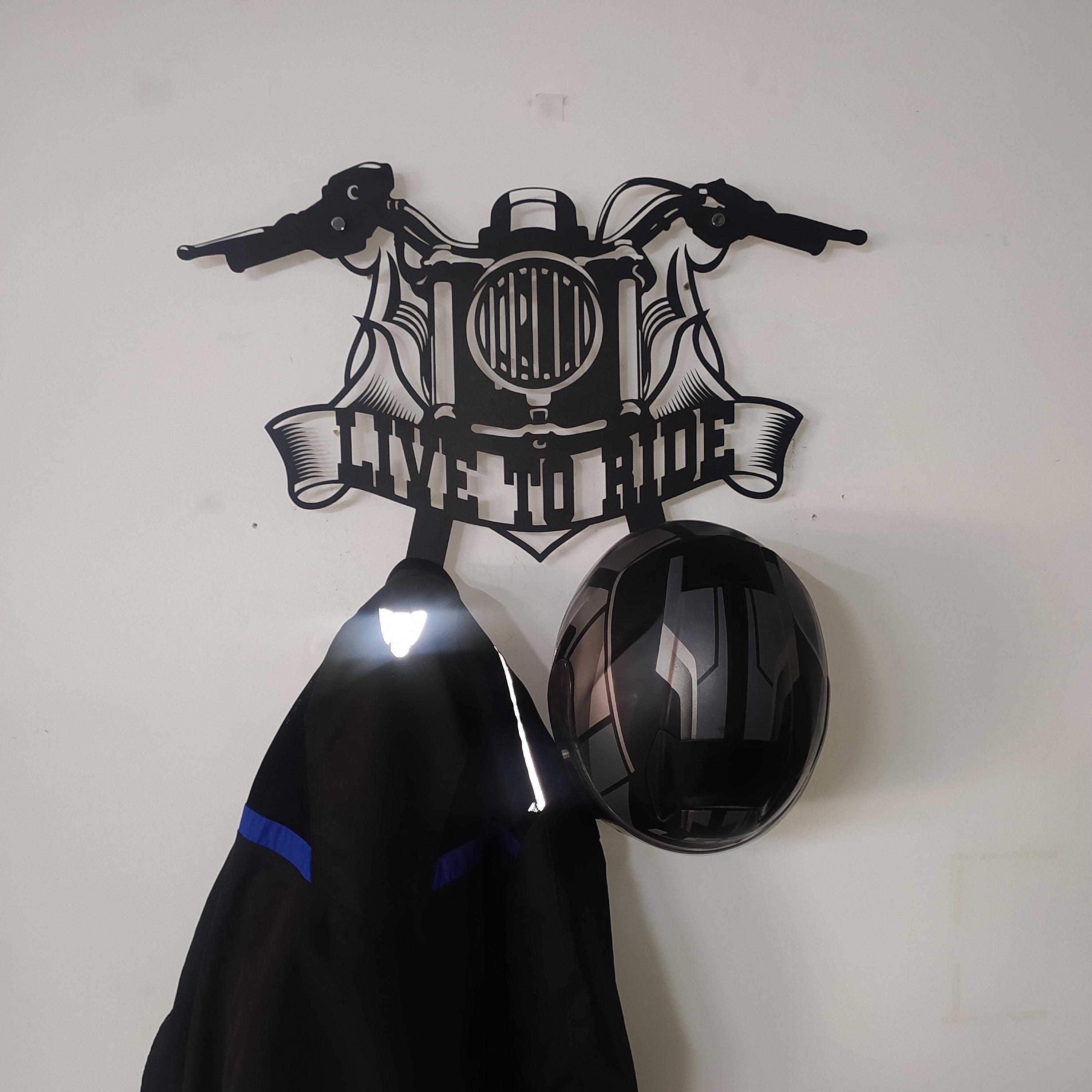 Custom Metal Jacket & Helmet Holder, Harley Davidson Gift for Him