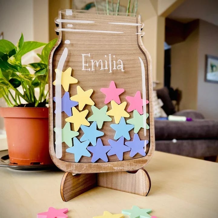 Personalized Reward Jar for Students/Kids/Teacher, Back to School Gift,Classroom Jar Reward System for Boys Girls Positive Behavior