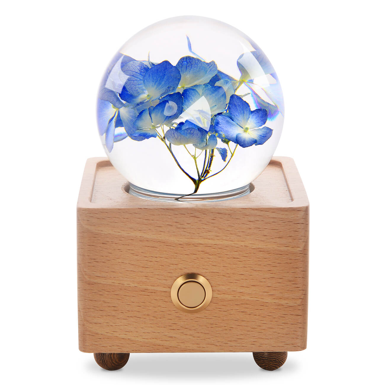 Blue Hydrangea Crystal Ball Bluetooth Speaker with LED Mood Light