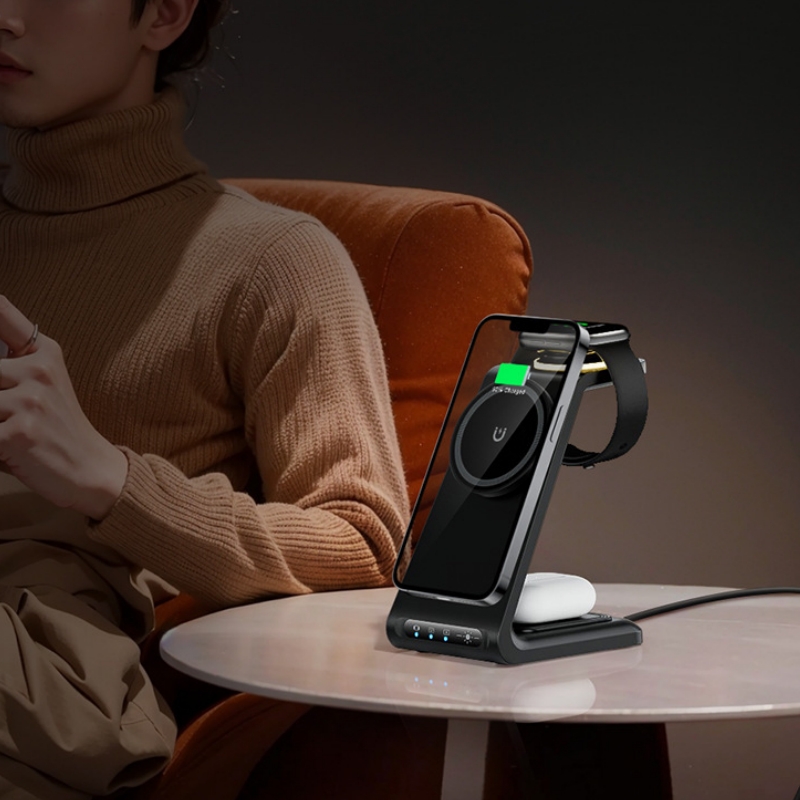 PDMAX 3-in-1 Magnetic Wireless Charging Stand – Charge Faster, Stay Organized