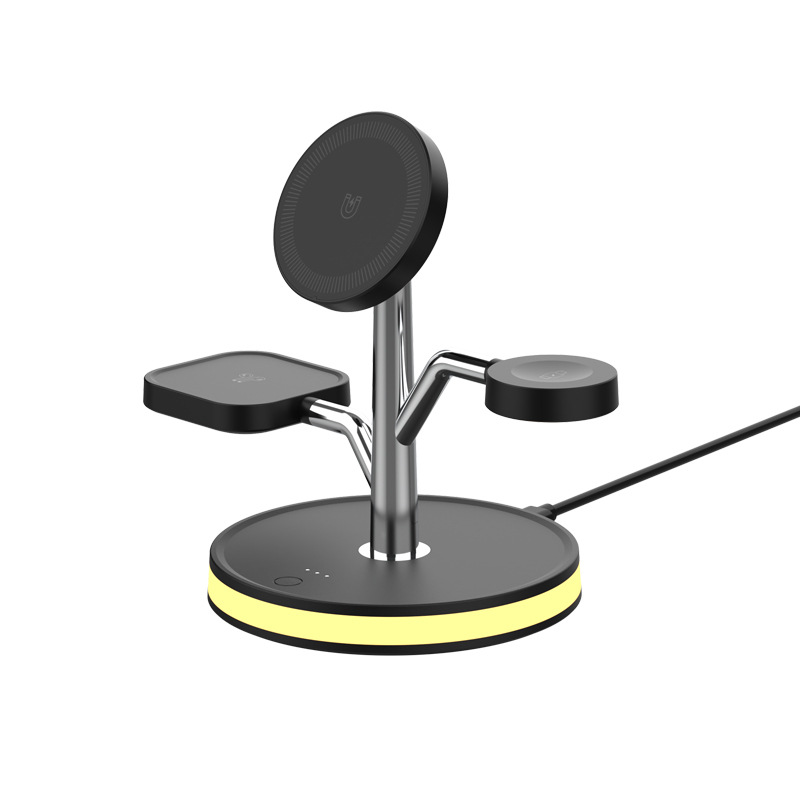 PDMAX 3 in 1 Wireless Charging Station Compatible with MagSafe Charger for Apple Fast Wireless Charger Stand for iPhone 16,15,14 Pro Max Series, iWatch Series, Airpods 3, 2, Pro