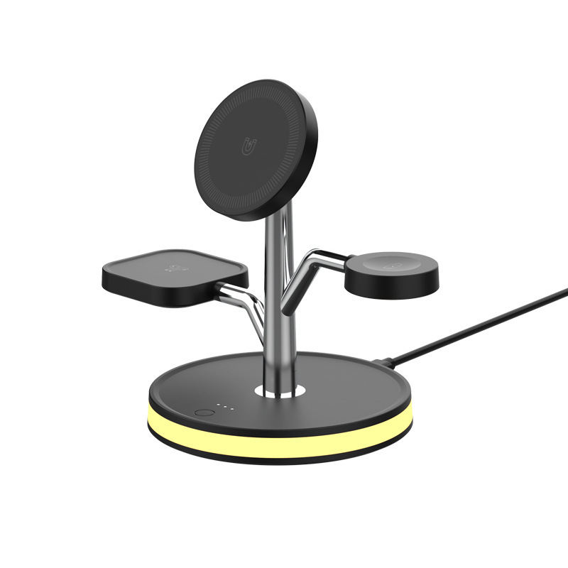 PDMAX 3 in 1 Wireless Charging Station Compatible with MagSafe Charger for Apple Fast Wireless Charger Stand for iPhone 16,15,14 Pro Max Series, iWatch Series, Airpods 3, 2, Pro