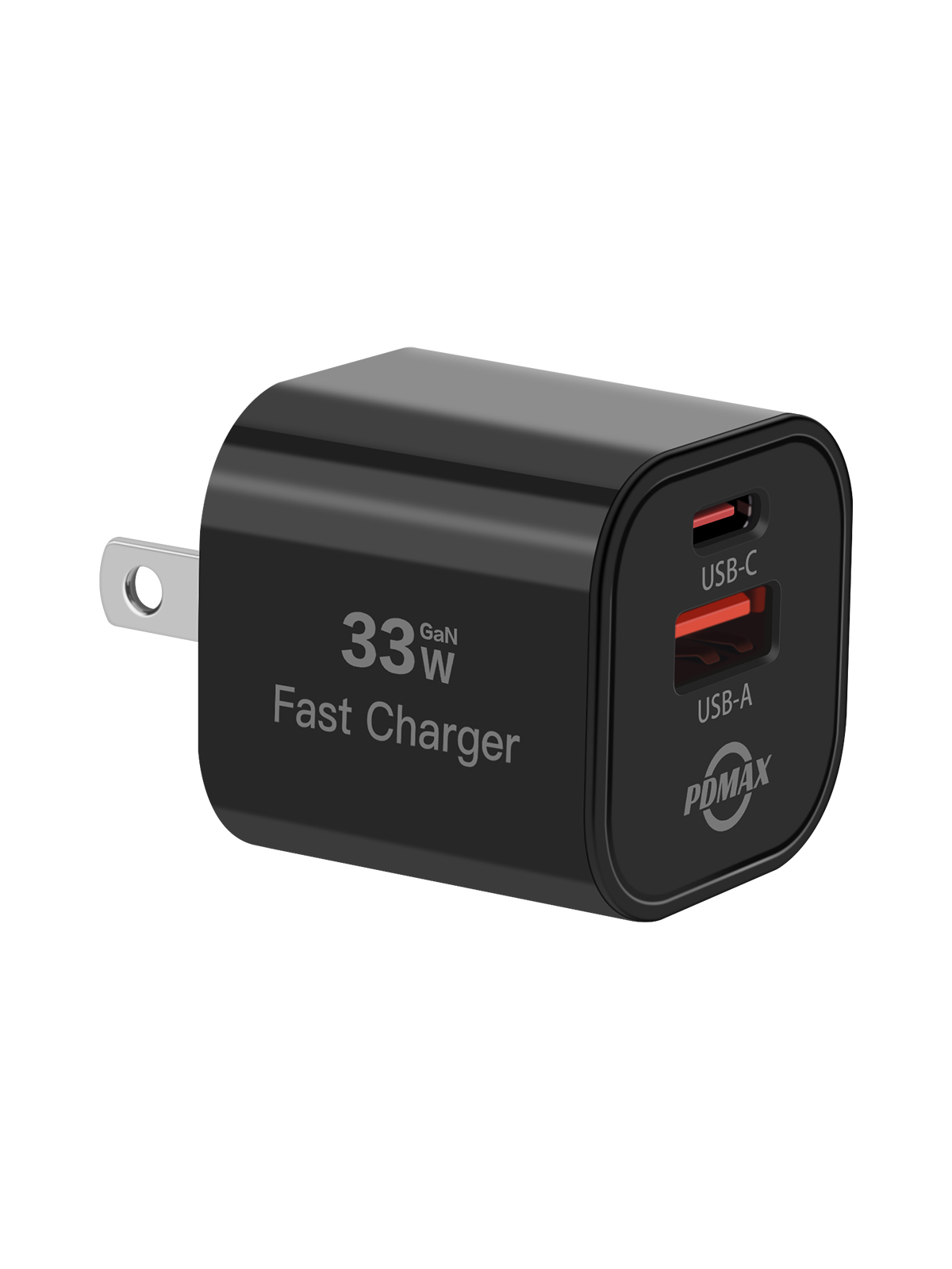 PDMAX 33W USB-C Charger Block, Fast Charging USB-C & USB-A Wall Charger, Dual Port with Gan Tech,for iPhone, Galaxy, Pixel, iPad, AirPods & MacBook Air 