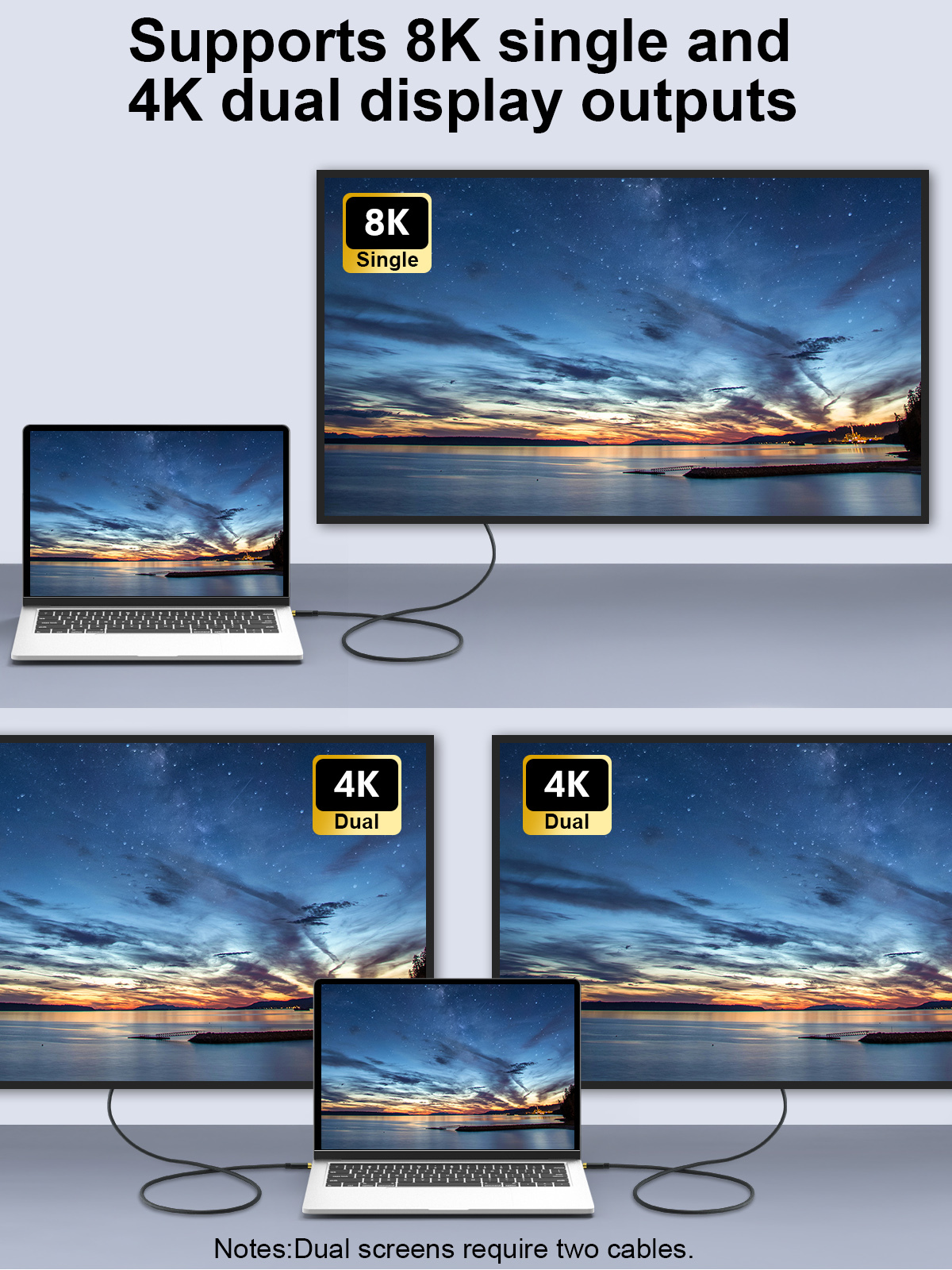 PDMAX 2.6FT Thunderbolt 4 Cable,Compatible with Thunderbolt 4/Thunderbolt 3 Cable, 4K/8K Video,40Gbps Data Transfer,240W Charging,for MacBook,Dell,HP,and More