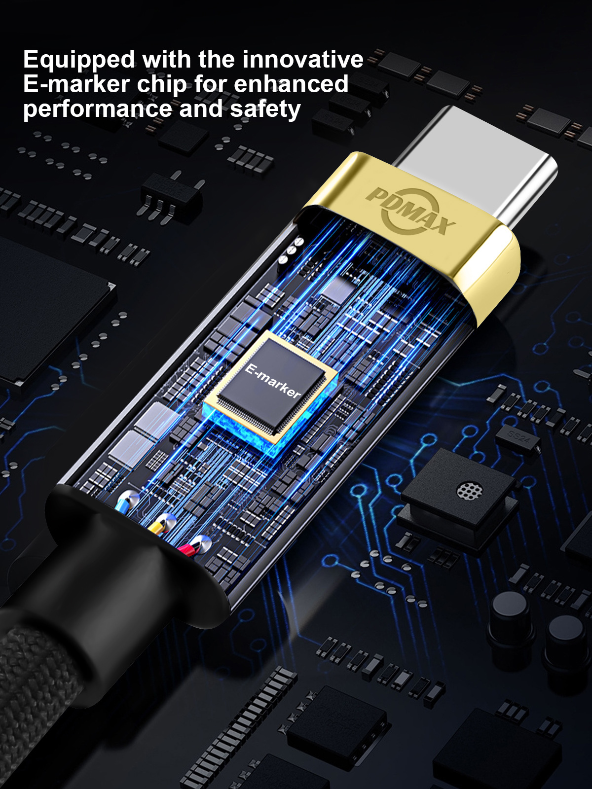 PDMAX 2.6FT Thunderbolt 4 Cable,Compatible with Thunderbolt 4/Thunderbolt 3 Cable, 4K/8K Video,40Gbps Data Transfer,240W Charging,for MacBook,Dell,HP,and More