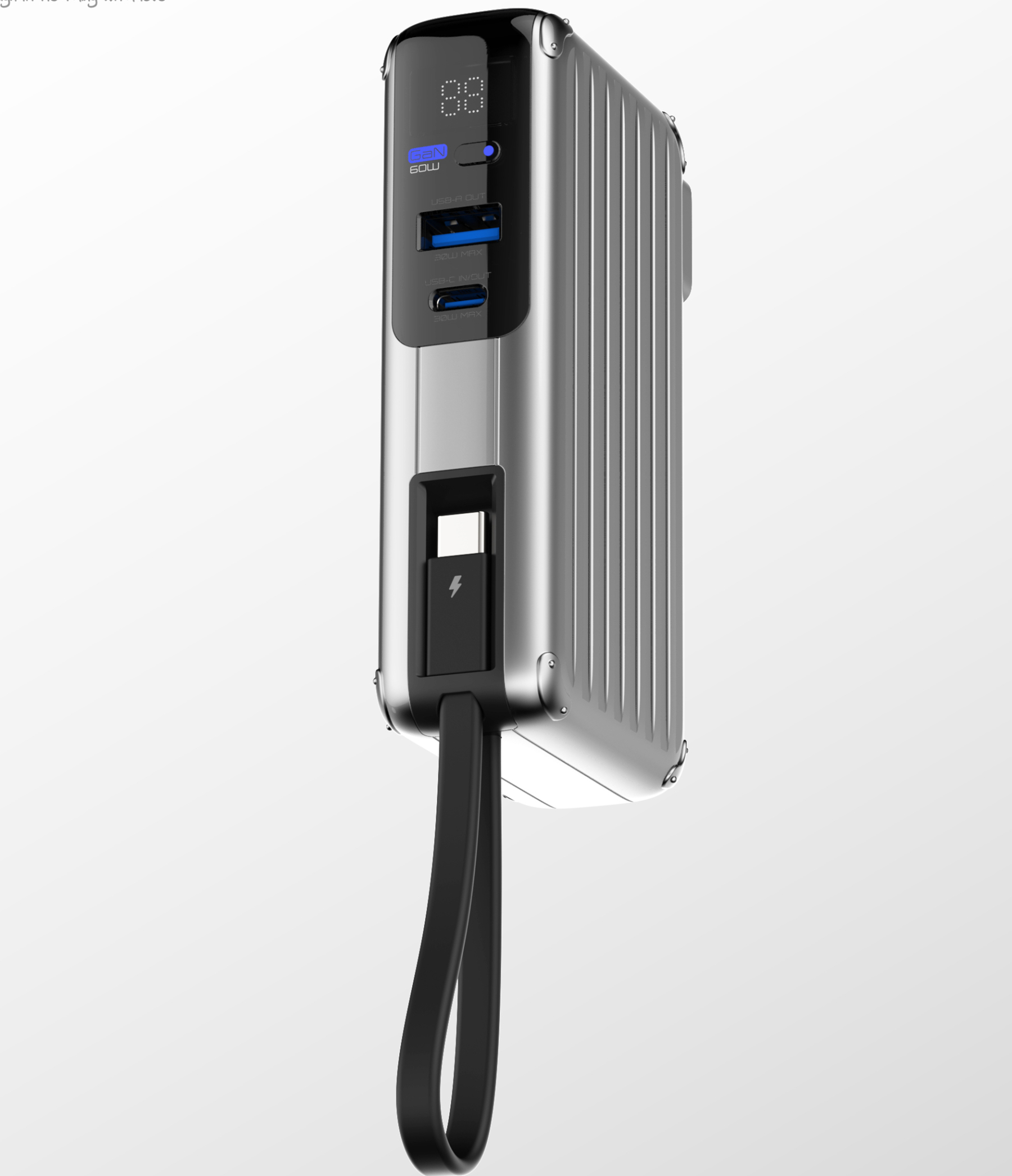 PDMAX 10000mAh Portable Power Bank with Built-in Wall Plug and PD22.5W Fast Charging