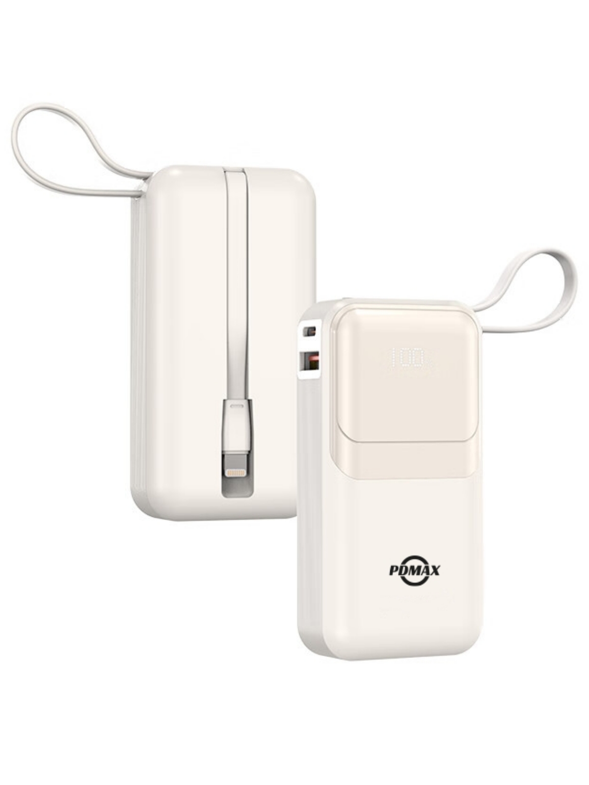 PDMAX Travel Charging Set – 30W USB-C GaN Fast Charger + Compact Power Bank with Built-in Cable, Air Travel Safe, Compatible with iPhone & Samsung