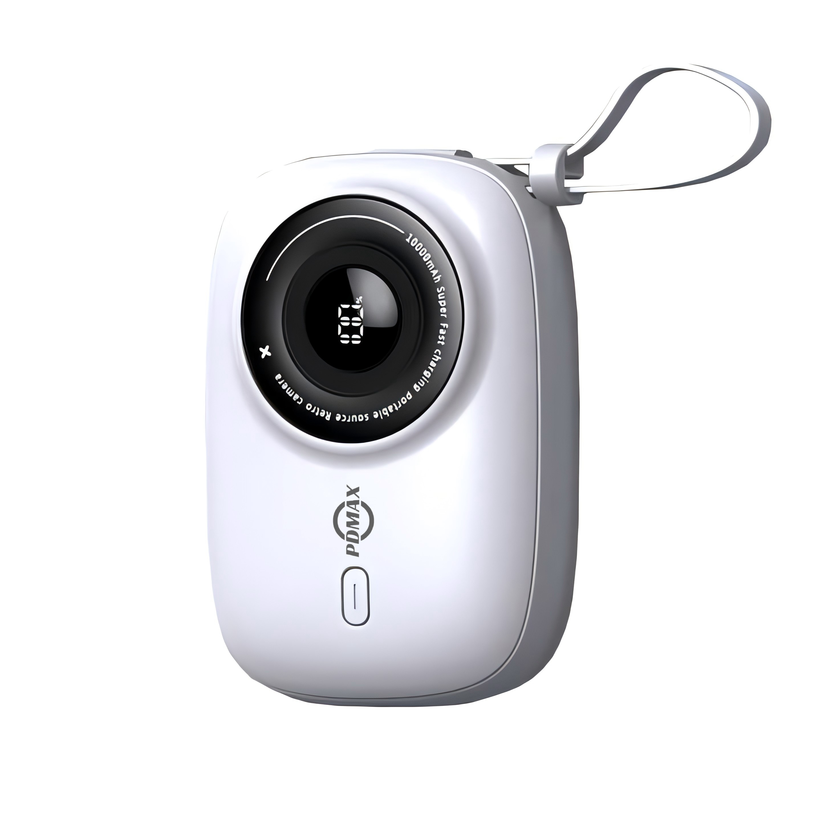 PDMAX  22.5W 10000mAh Power Bank Camera Shaped Cell Phone Portable Charger with Type-C + lightning Cable