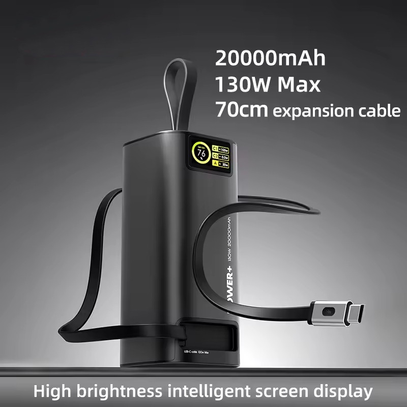 PDMAX 130W Portable Power Bank 20000mAh, Fast Charging External Battery Pack with LED Display, Compatible with Laptop, iPhone, Samsung, Steam Deck, and More