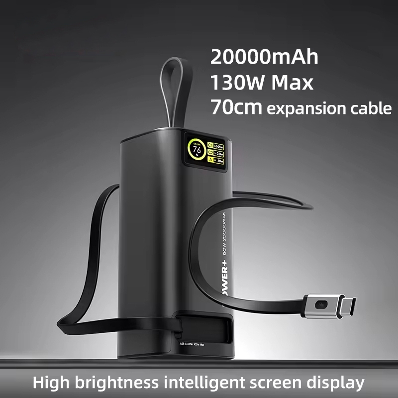 PDMAX 130W Portable Power Bank 20000mAh, Fast Charging External Battery Pack with LED Display, Compatible with Laptop, iPhone, Samsung, Steam Deck, and More