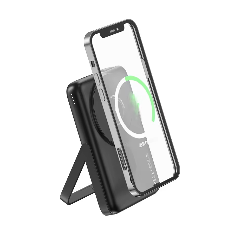 Ultra Portable 10000mAh PD 22.5W Mini Magnetic Wireless Power Bank with Stand Display Charging Features