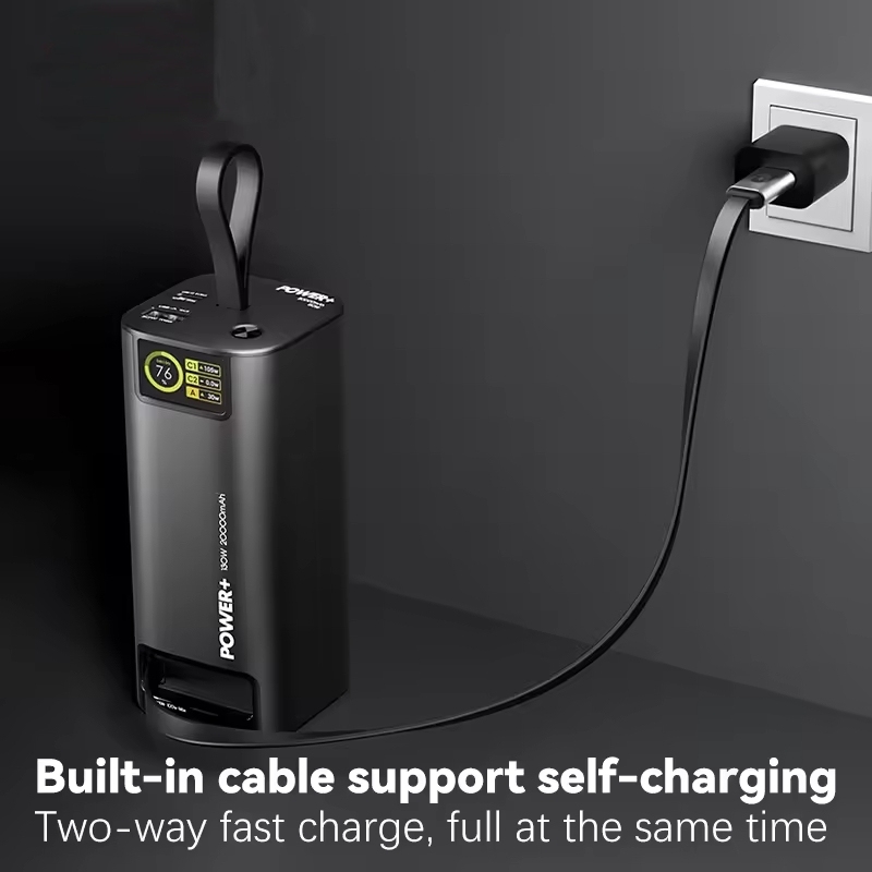 PDMAX 130W Portable Power Bank 20000mAh, Fast Charging External Battery Pack with LED Display, Compatible with Laptop, iPhone, Samsung, Steam Deck, and More