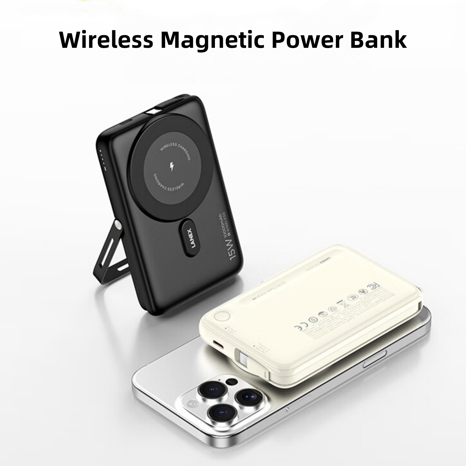 Ultra Portable 10000mAh PD 22.5W Mini Magnetic Wireless Power Bank with Stand Display Charging Features