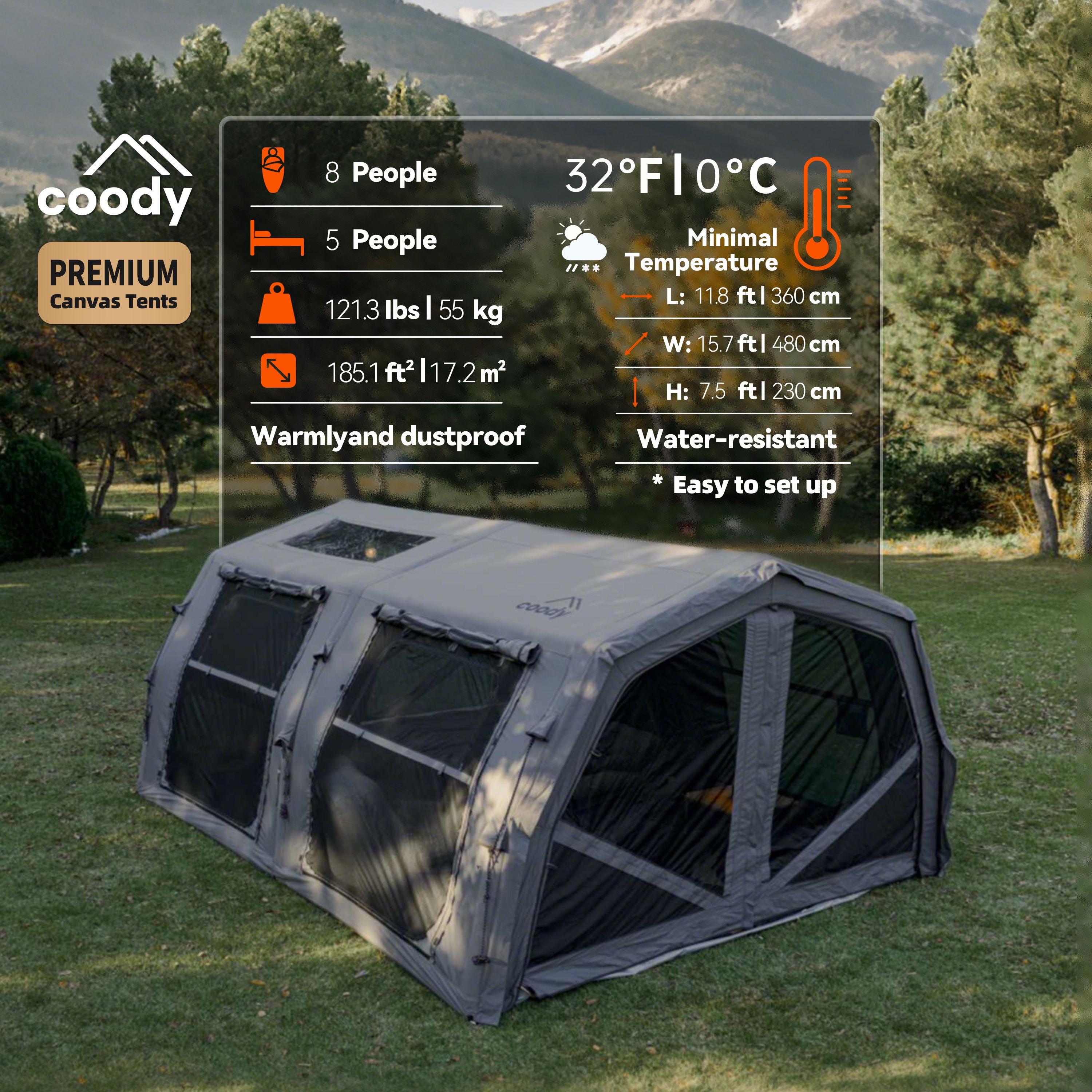 Coody 17.2 Familia Pro Inflatable Tent