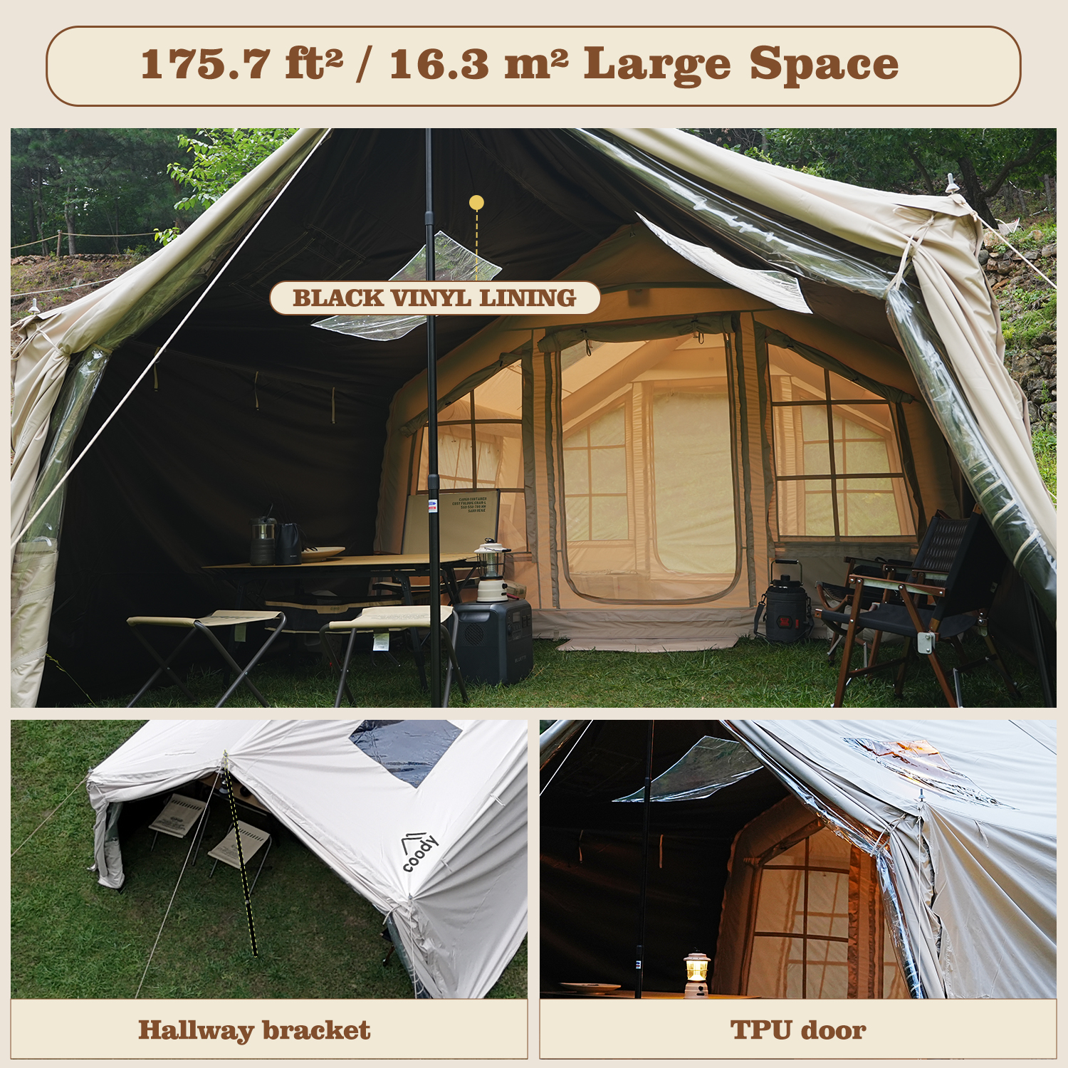 Coody 8.0 Inflatable Tent+Framed Foyer