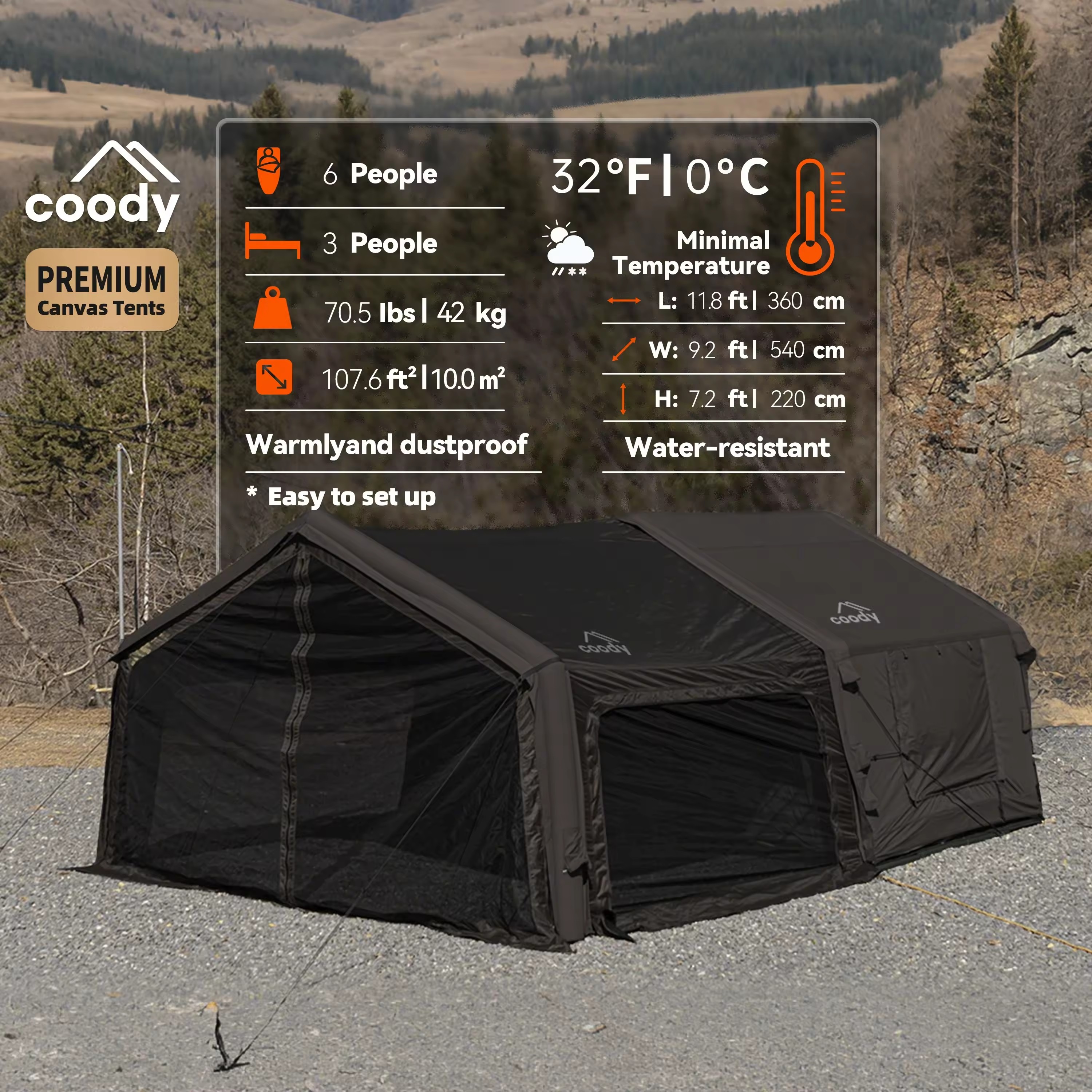 Coody 10.0 Inflatable Tent+Inflatable Foyer
