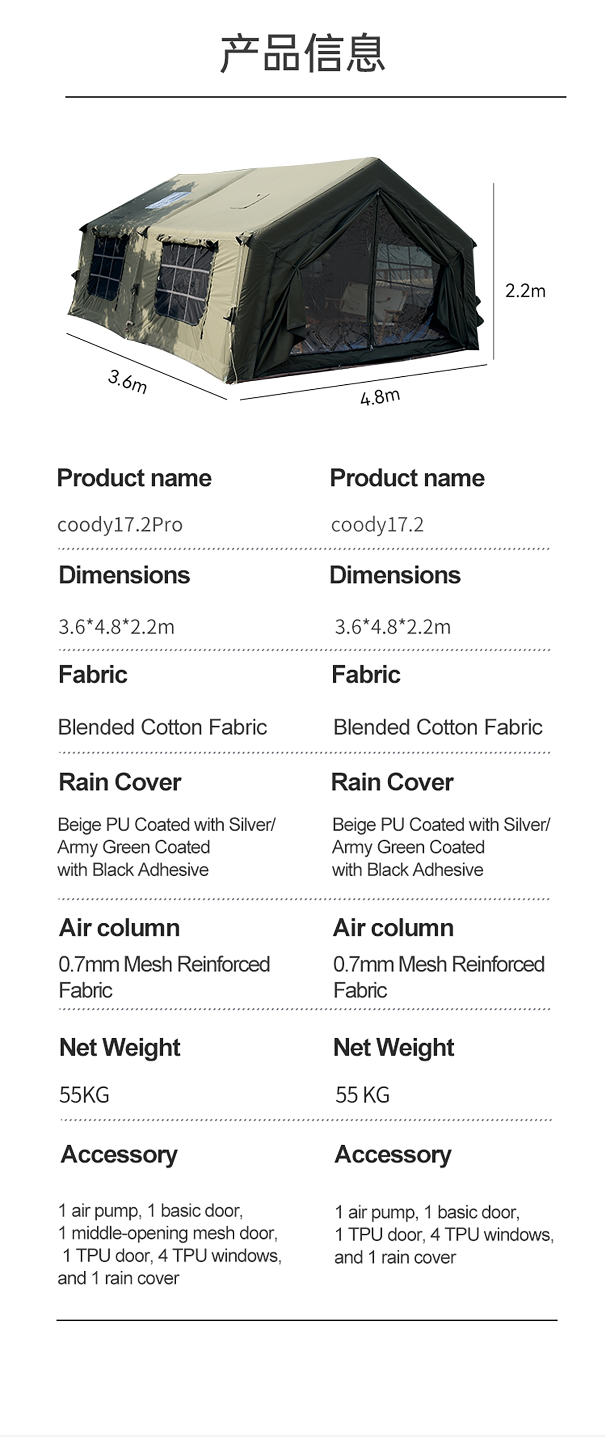 Coody 17.2 Inflatable Tent