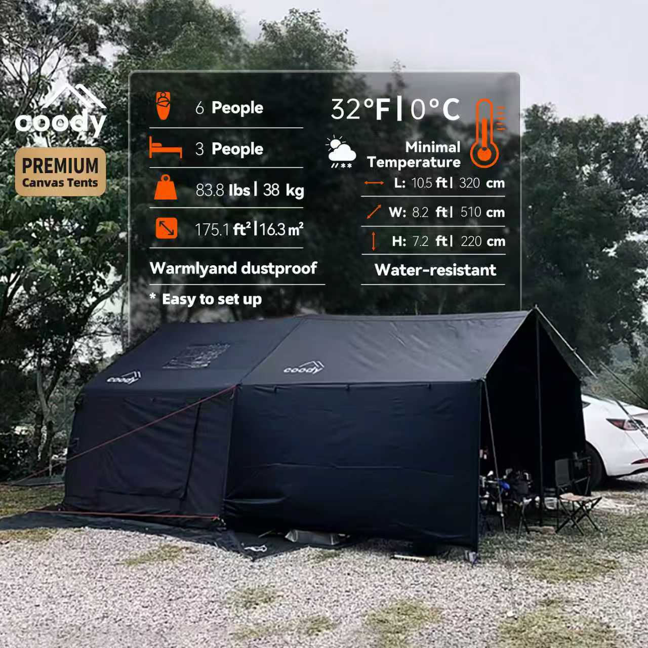 Coody 8.0 Inflatable Tent+Framed Foyer