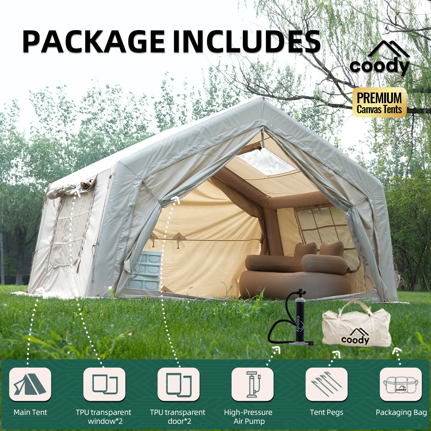 coody エアシェルター9.0 Coody 9.0 Inflatable Tent
