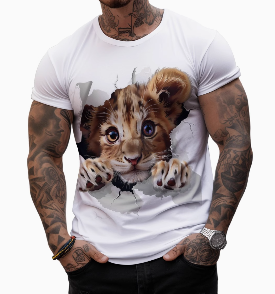 Men's Unisex T shirt Tee Graphic Prints Monster Crew Neck Brown 3D Pri