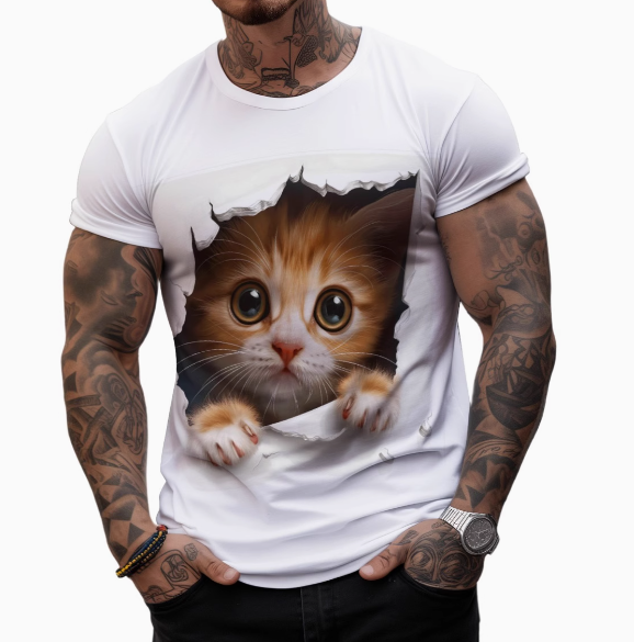 Men's Unisex T shirt Tee Graphic Prints Monster Crew Neck Brown 3D Pri