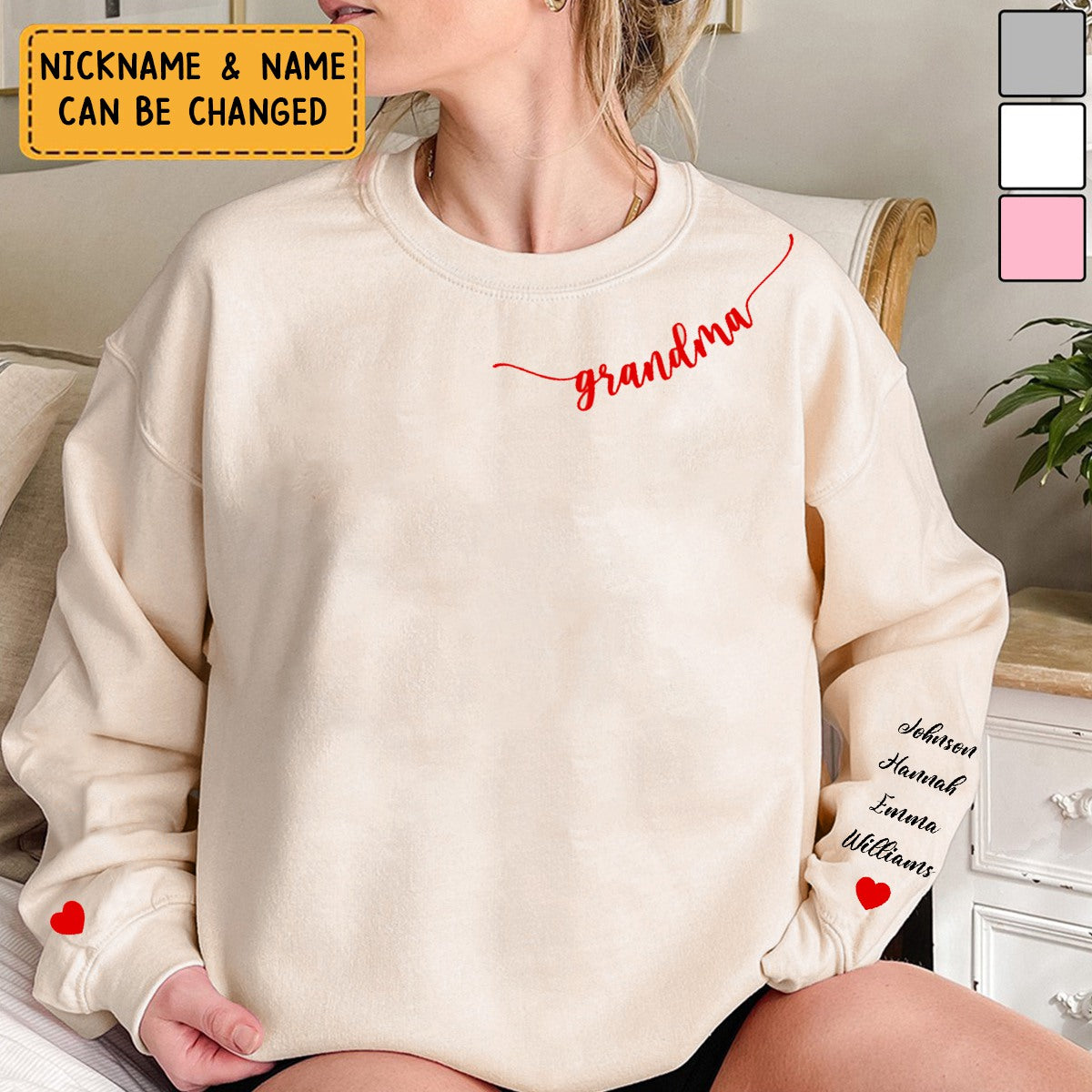 Grandma/ Mom/ Nana Valentine Personalized Sweatshirt