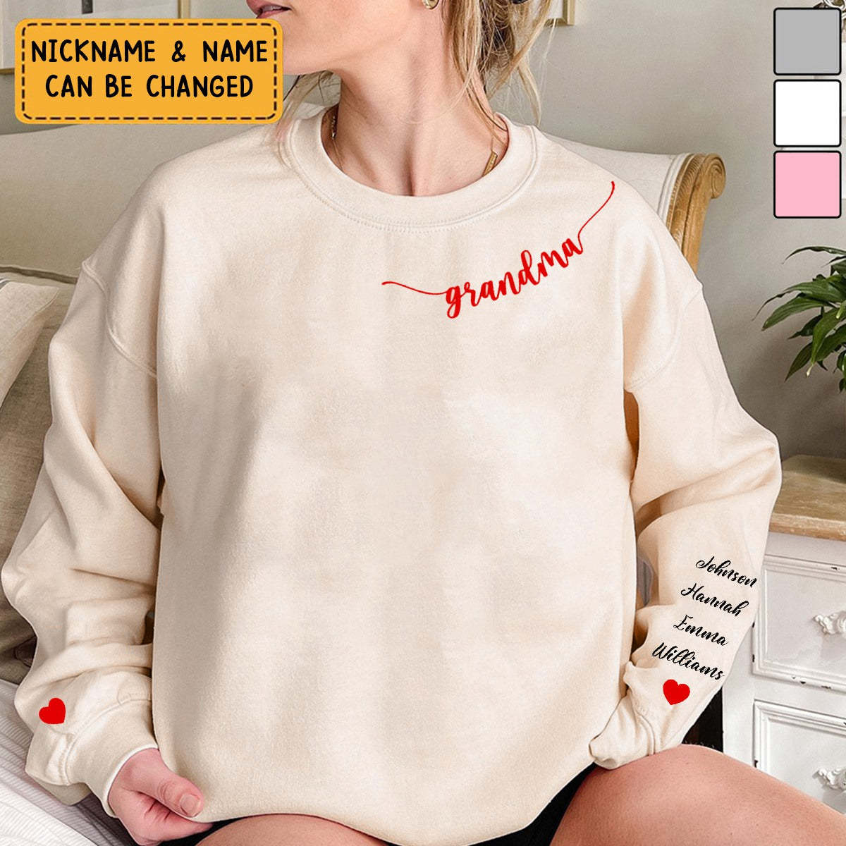 Grandma/ Mom/ Nana Valentine Personalized Sweatshirt