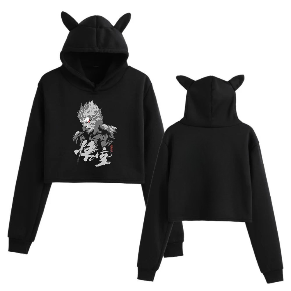 Black Myth : Wukong Women's Hoodie - Black Edition with The Monkey King Design