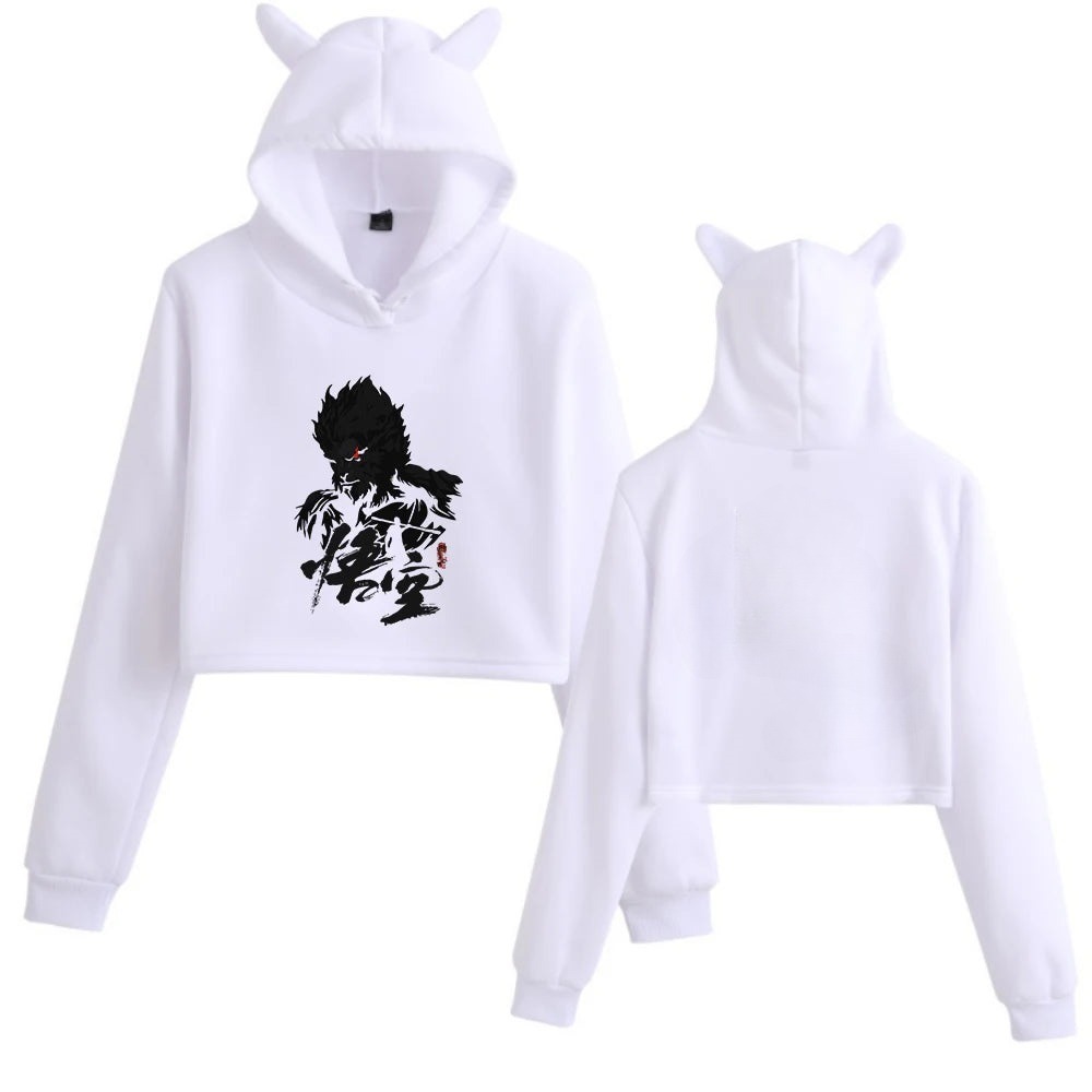 Black Myth : Wukong Women's Hoodie - White Edition with The Monkey King Design