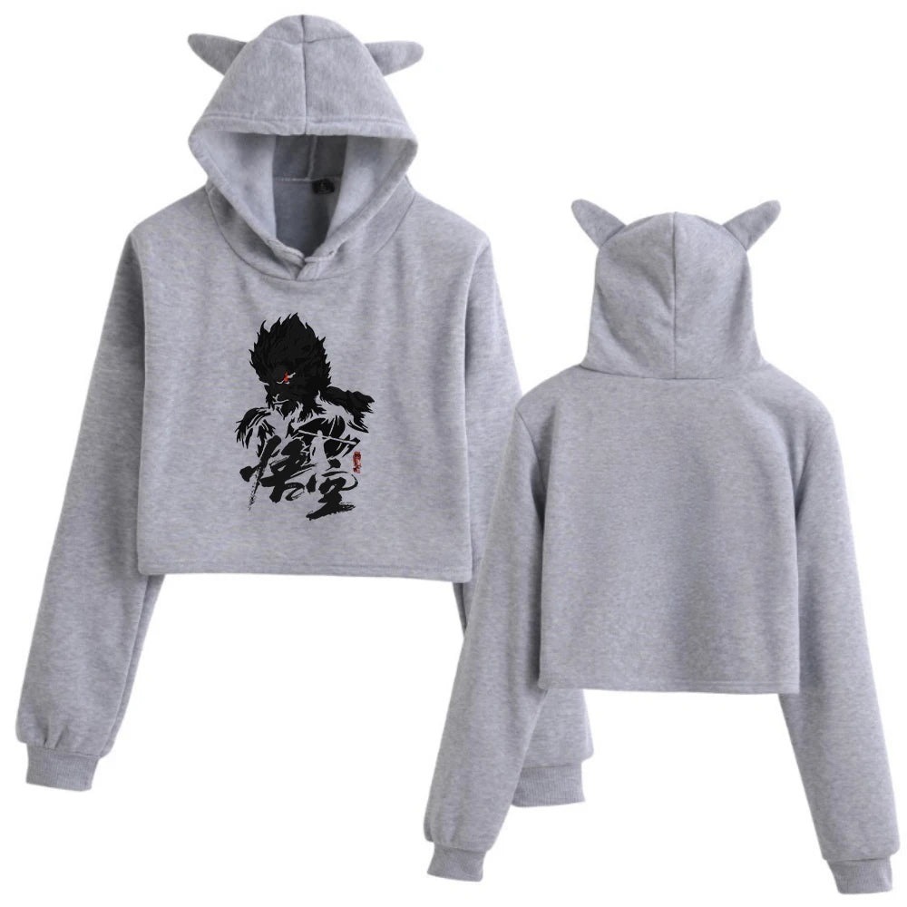 Black Myth : Wukong Women's Hoodie - Gray Edition with The Monkey King Design