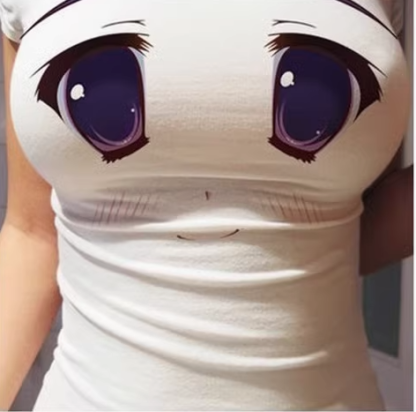 Women's Unisex T Shirt Emoji Print Sexy Big Bust Round Neck White 3D Print Outdoor Street Short Sleeve Print Clothing Sports Designer Casual Big and Tall / Summer / Summer