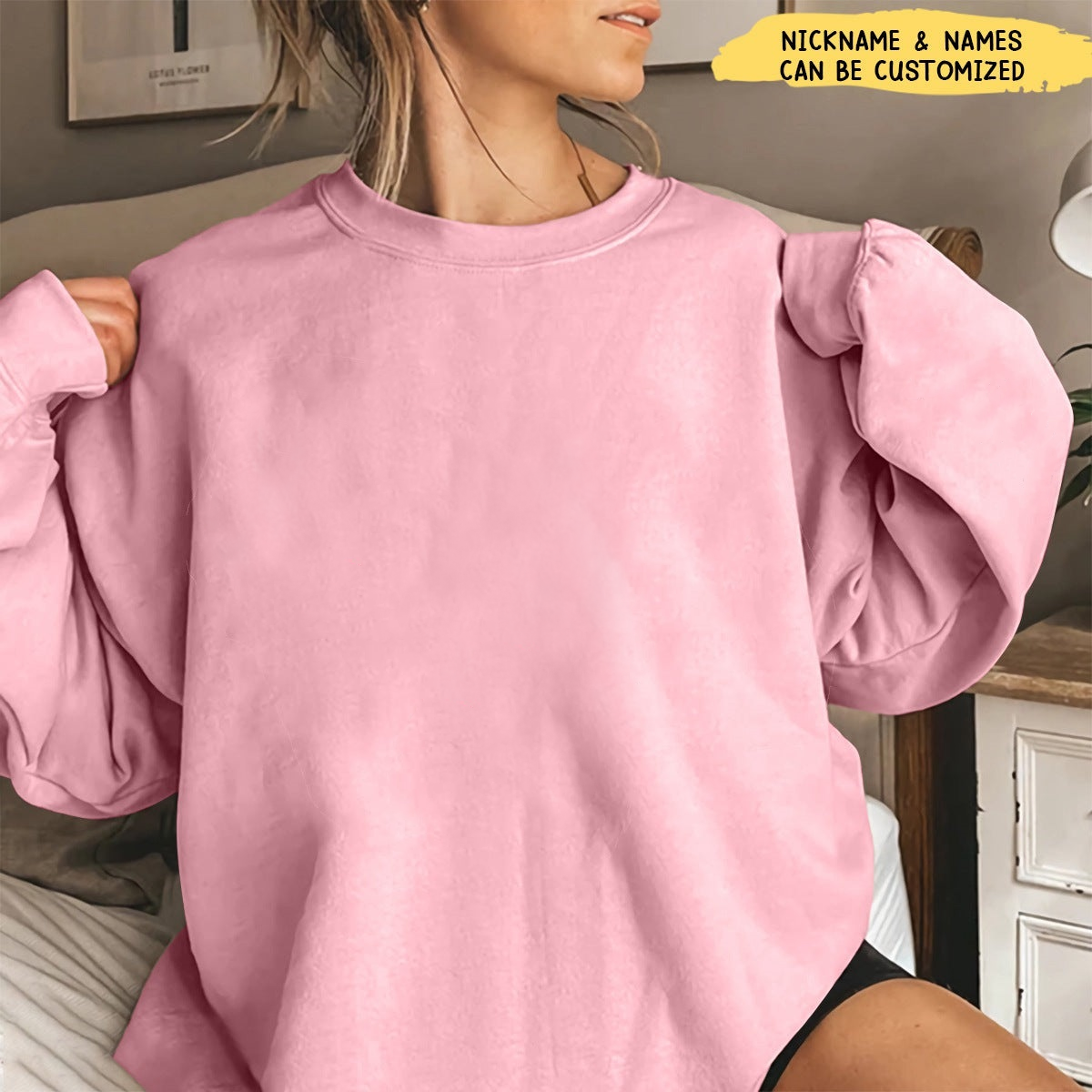 Grandma Heart Leopard Pattern Personalized Sweatshirt Sleeve Kid Names