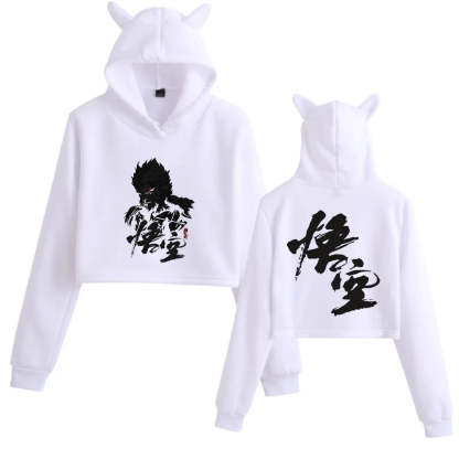 Black Myth : Wukong Women's Hoodie - White Edition with The Monkey King Design