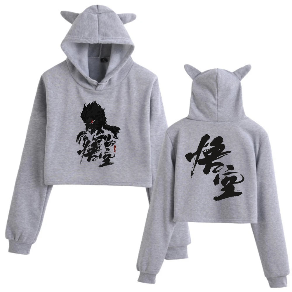 Black Myth : Wukong Women's Hoodie - Gray Edition with The Monkey King Design