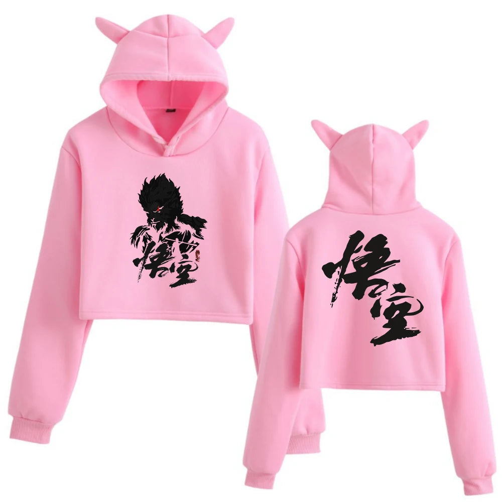 Black Myth : Wukong Women's Hoodie - Pink Edition with The Monkey King Design