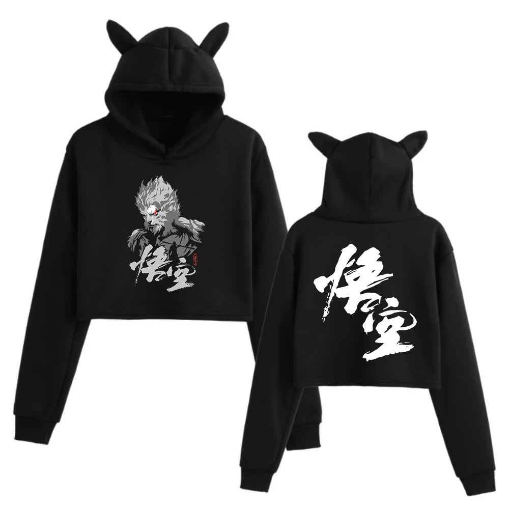 Black Myth : Wukong Women's Hoodie - Black Edition with The Monkey King Design
