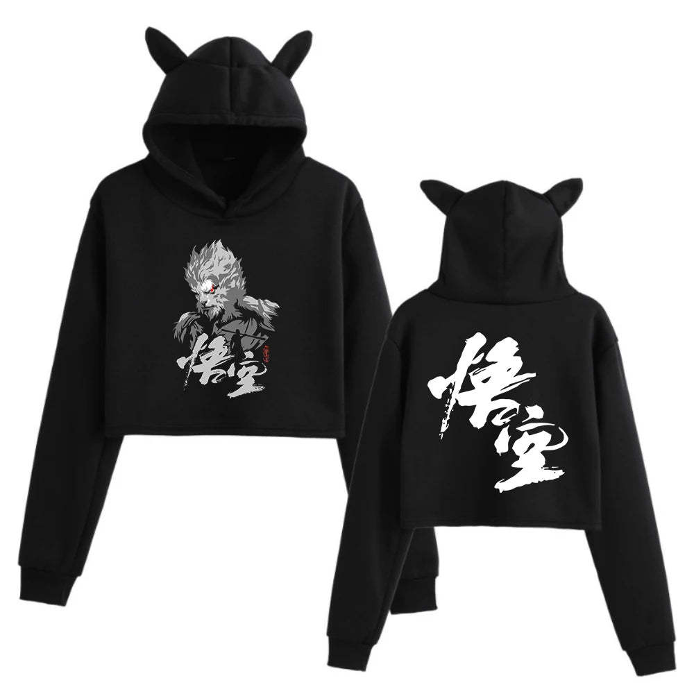 Black Myth : Wukong Women's Hoodie - Black Edition with The Monkey Kin