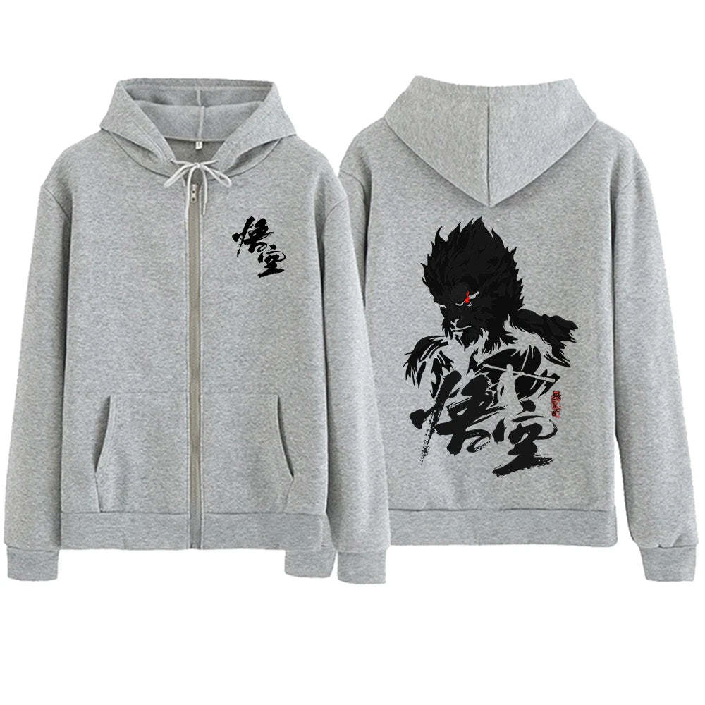 Black Myth : Wukong Hoodie - Gray Edition : The Monkey King Design