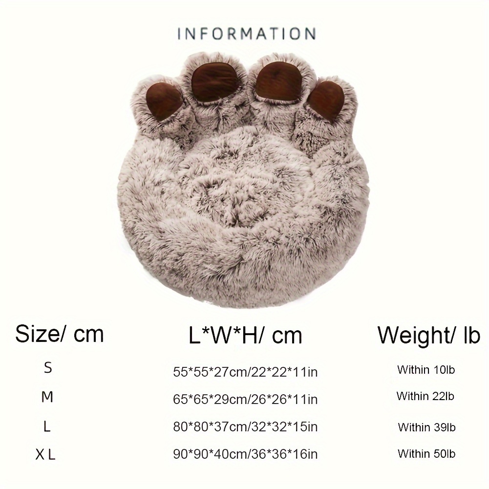 [Cozy | Plush] Soft Faux Fur Cozy Plush Paw-Shaped Pet Bed 