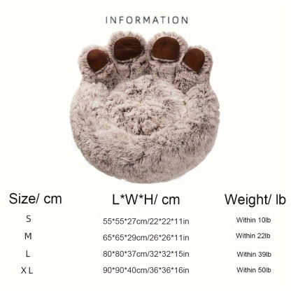 [Cozy | Plush] Soft Faux Fur Cozy Plush Paw-Shaped Pet Bed 