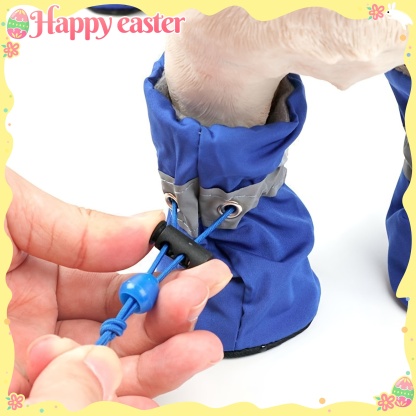 4pcs Water-Resistant Dog Shoes Anti-Slip Sole Dog Boots & Paw Protector