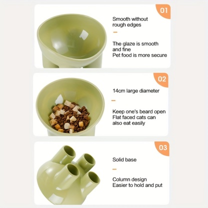Sleek Design Elevated Pet Bowl with Stand - Neck-Friendly